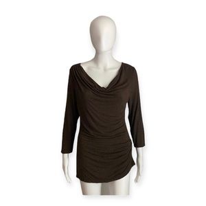 Sophie Max Brown Cowl Neck Top Size M